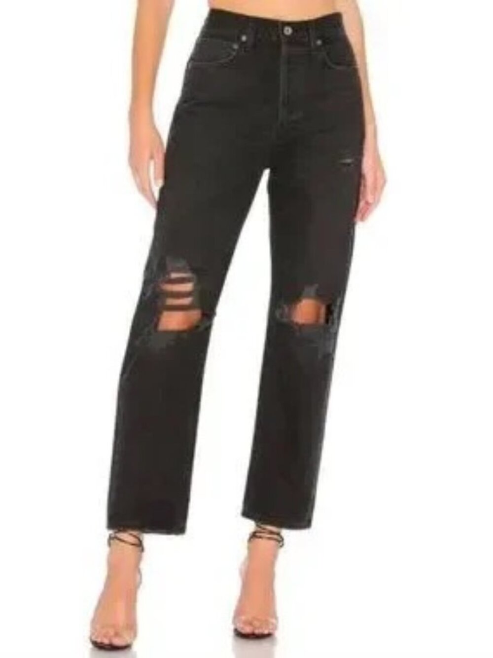 Agolde 90's High Rise Distressed Straight Leg Jeans